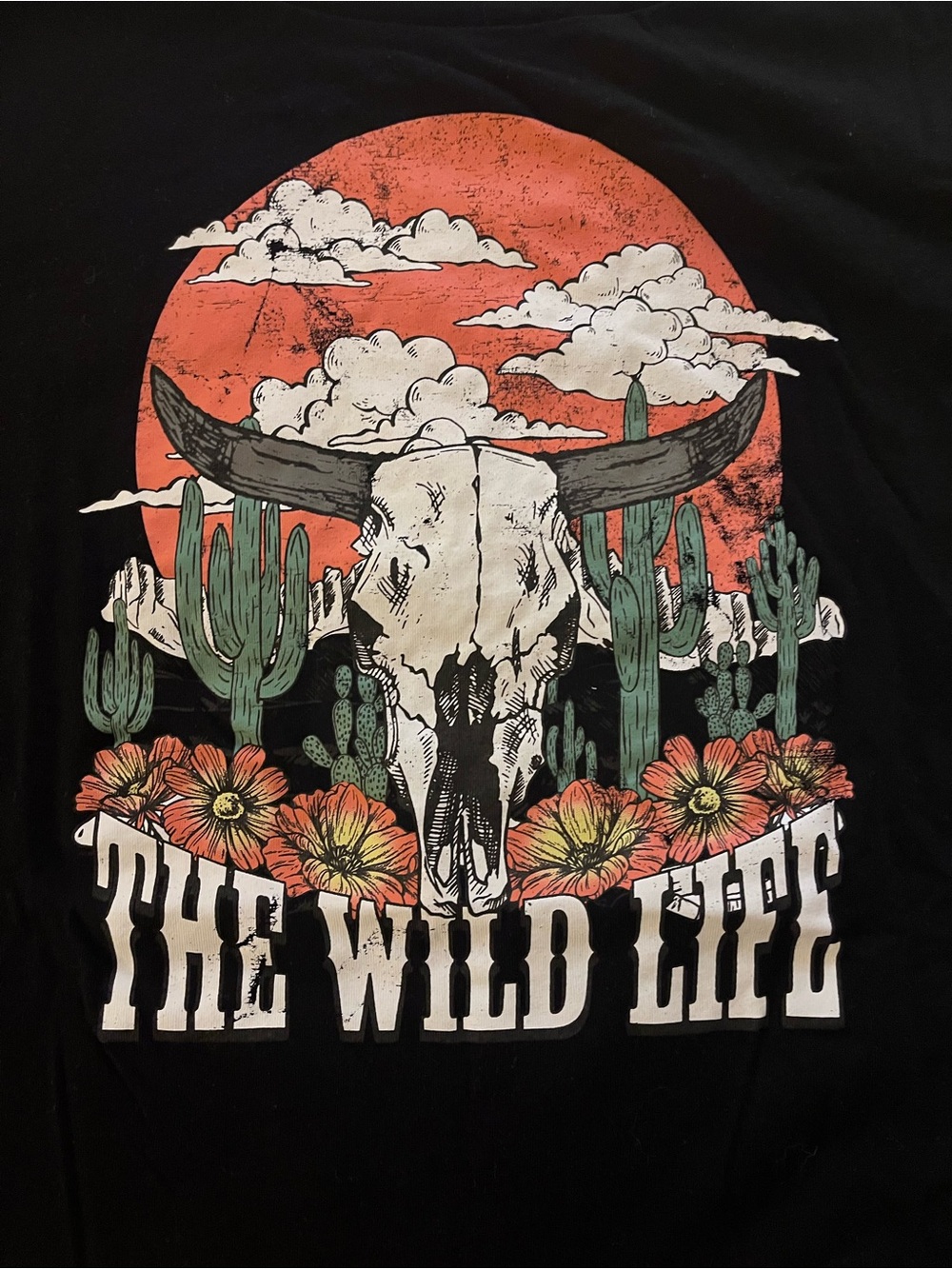 Western Graphic Skull Cactus Fringe T-Shirt